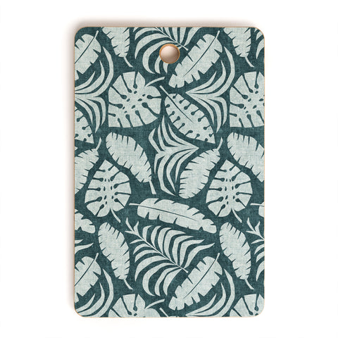 Little Arrow Design Co tropical leaves teal Cutting Board Rectangle