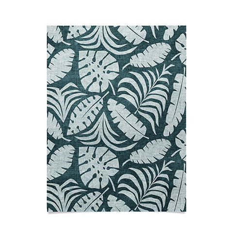 Little Arrow Design Co tropical leaves teal Poster