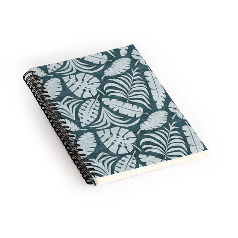 Little Arrow Design Co tropical leaves teal Spiral Notebook