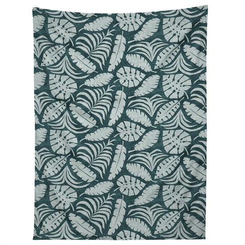 Little Arrow Design Co tropical leaves teal Tapestry