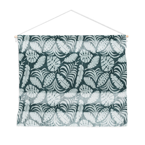 Little Arrow Design Co tropical leaves teal Wall Hanging Landscape