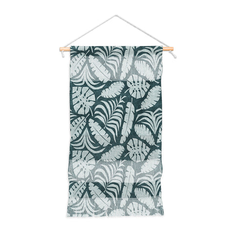 Little Arrow Design Co tropical leaves teal Wall Hanging Portrait