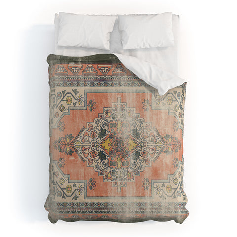 Little Arrow Design Co turkish floral orange olive Duvet Cover