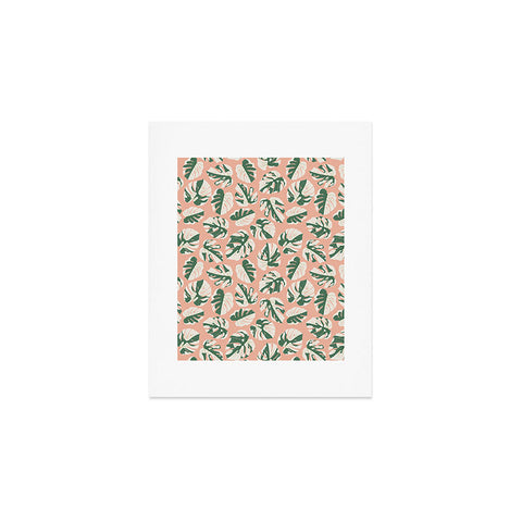 Little Arrow Design Co variegated monstera on pink Art Print