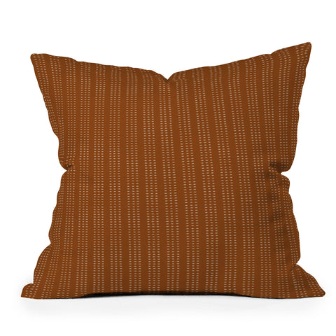Little Arrow Design Co vert triple dash ginger Outdoor Throw Pillow