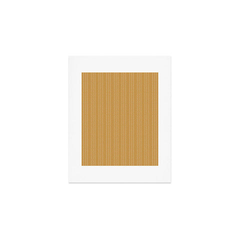 Little Arrow Design Co vert triple dash ochre Art Print