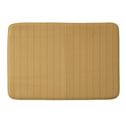 Little Arrow Design Co vert triple dash ochre Memory Foam Bath Mat