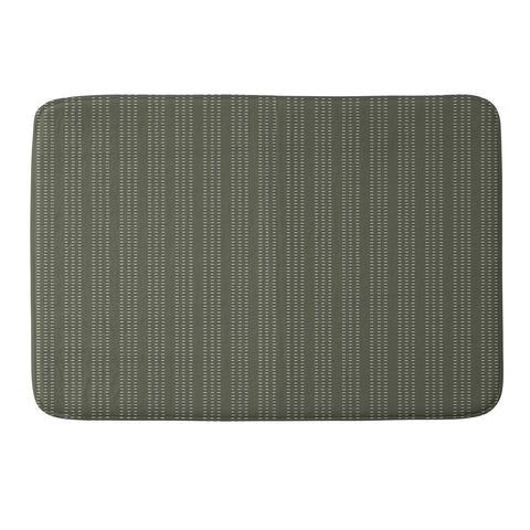 Little Arrow Design Co vert triple dash olive Memory Foam Bath Mat