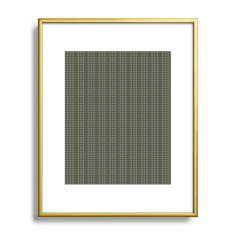 Little Arrow Design Co vert triple dash olive Metal Framed Art Print