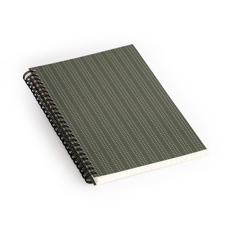 Little Arrow Design Co vert triple dash olive Spiral Notebook
