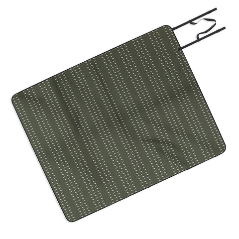Little Arrow Design Co vert triple dash olive Picnic Blanket