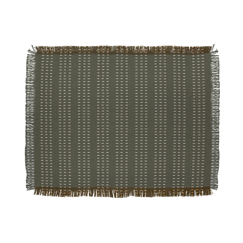 Little Arrow Design Co vert triple dash olive Throw Blanket