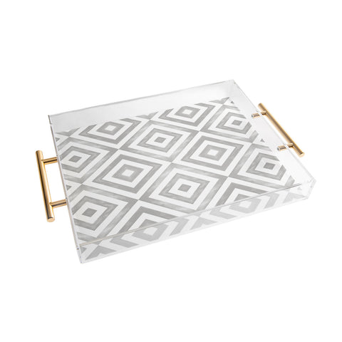 Little Arrow Design Co watercolor diamonds in grey Acrylic Tray