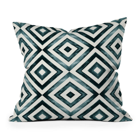 Little Arrow Design Co watercolor diamonds Outdoor Throw Pillow