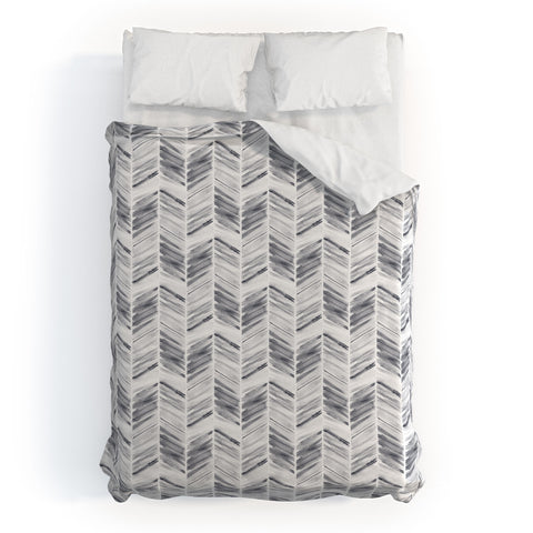 Little Arrow Design Co watercolor feather in grey Duvet Cover