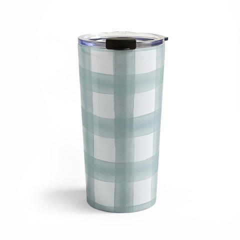 Little Arrow Design Co watercolor plaid dusty blue Travel Mug