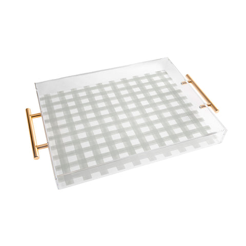 Little Arrow Design Co watercolor plaid light gray Acrylic Tray