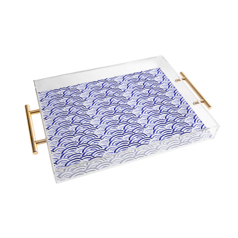 Little Arrow Design Co watercolor rainbows indigo Acrylic Tray