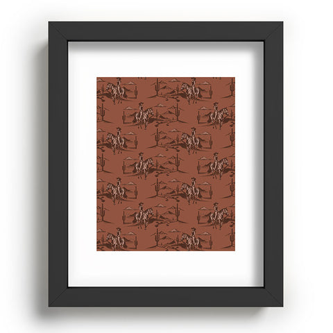 Little Arrow Design Co western cowgirl toile in rust Recessed Framing Rectangle