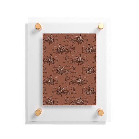 Little Arrow Design Co western cowgirl toile in rust Floating Acrylic Print