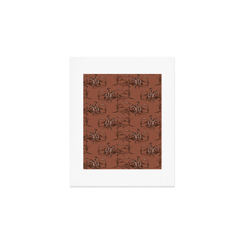 Little Arrow Design Co western cowgirl toile in rust Art Print