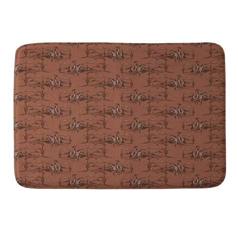 Little Arrow Design Co western cowgirl toile in rust Memory Foam Bath Mat