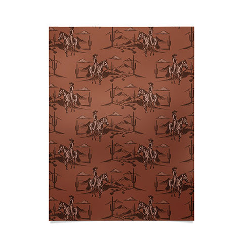 Little Arrow Design Co western cowgirl toile in rust Poster