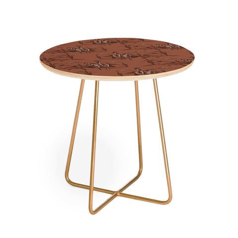 Little Arrow Design Co western cowgirl toile in rust Round Side Table