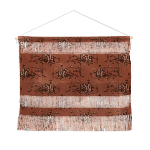 Little Arrow Design Co western cowgirl toile in rust Wall Hanging Landscape