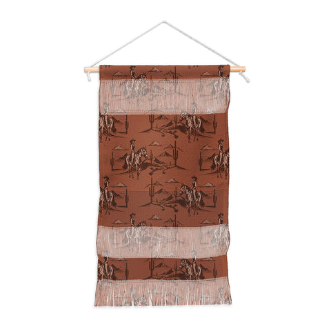 Little Arrow Design Co western cowgirl toile in rust Wall Hanging Portrait