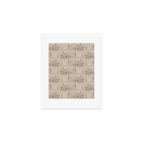 Little Arrow Design Co western cowgirl toile in tan Art Print