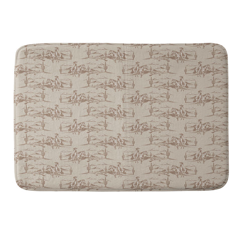 Little Arrow Design Co western cowgirl toile in tan Memory Foam Bath Mat