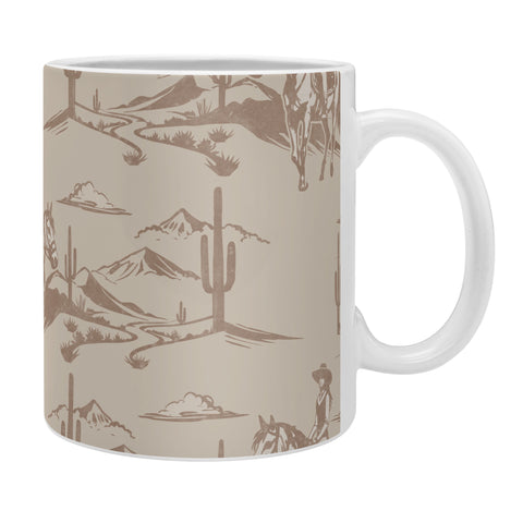 Little Arrow Design Co western cowgirl toile in tan Coffee Mug