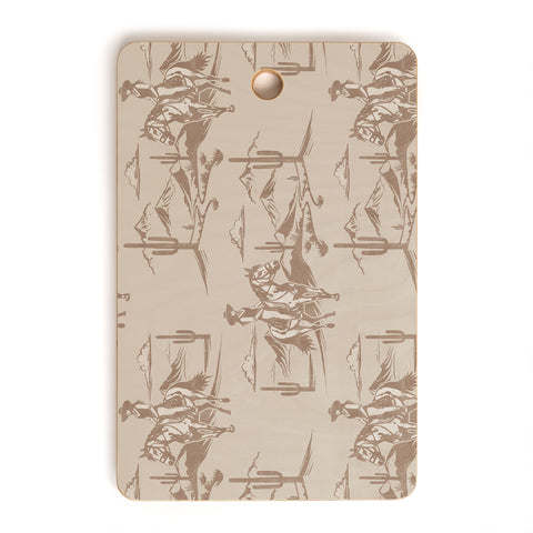 Little Arrow Design Co western cowgirl toile in tan Cutting Board Rectangle