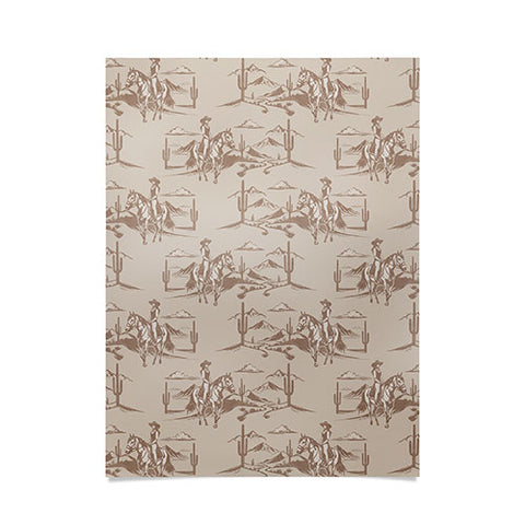 Little Arrow Design Co western cowgirl toile in tan Poster
