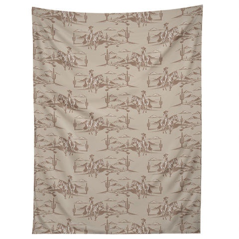 Little Arrow Design Co western cowgirl toile in tan Tapestry