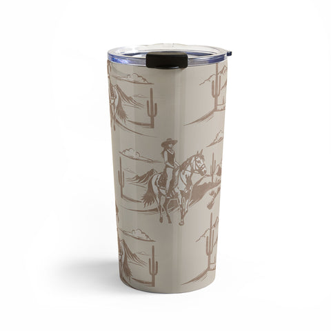 Little Arrow Design Co western cowgirl toile in tan Travel Mug