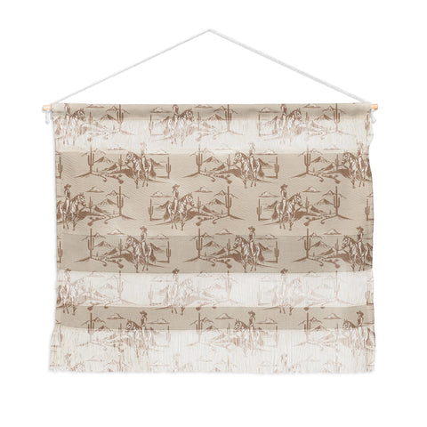 Little Arrow Design Co western cowgirl toile in tan Wall Hanging Landscape