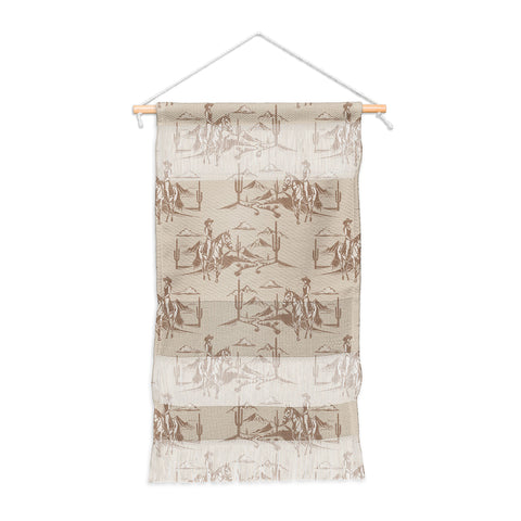 Little Arrow Design Co western cowgirl toile in tan Wall Hanging Portrait