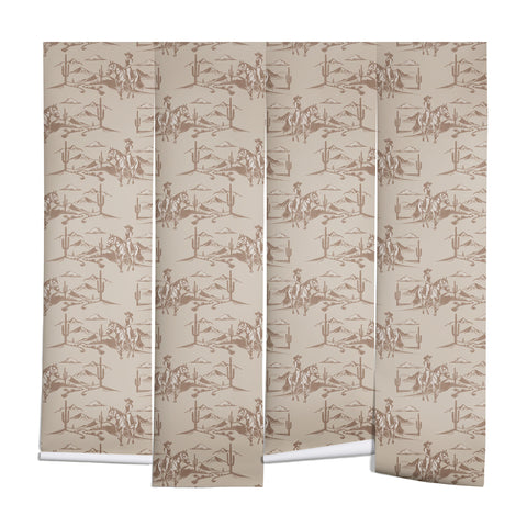 Little Arrow Design Co western cowgirl toile in tan Wall Mural