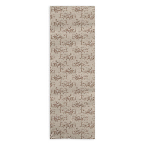 Little Arrow Design Co western cowgirl toile in tan Yoga Towel