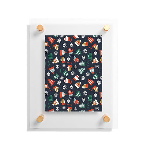 Little Arrow Design Co winter hats and mittens navy Floating Acrylic Print