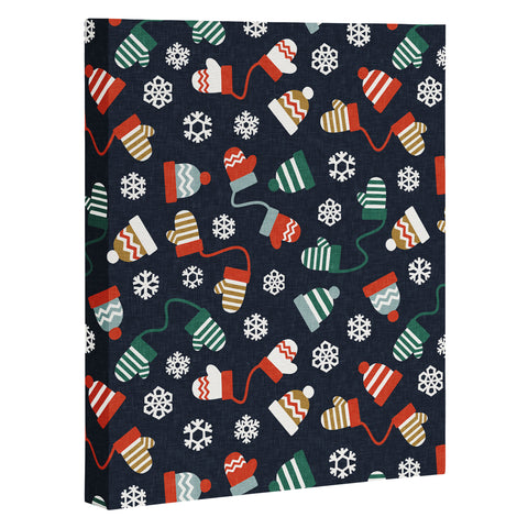 Little Arrow Design Co winter hats and mittens navy Art Canvas