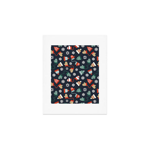 Little Arrow Design Co winter hats and mittens navy Art Print