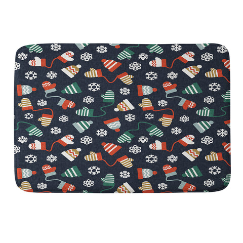 Little Arrow Design Co winter hats and mittens navy Memory Foam Bath Mat