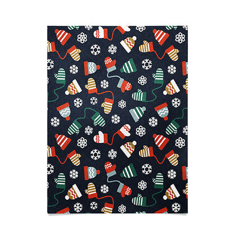 Little Arrow Design Co winter hats and mittens navy Poster