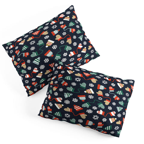 Little Arrow Design Co winter hats and mittens navy Pillow Shams