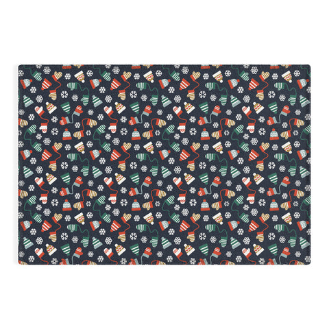 Little Arrow Design Co winter hats and mittens navy Outdoor Rug