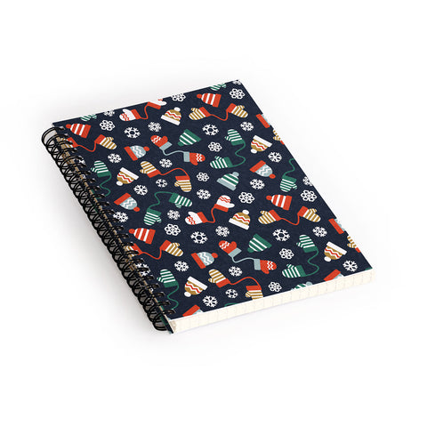Little Arrow Design Co winter hats and mittens navy Spiral Notebook