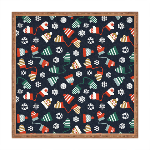 Little Arrow Design Co winter hats and mittens navy Square Tray